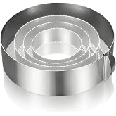 Amylove 1 Pcs Adjustable 6-12 Inch Round Cookie Cutter, Stainless Steel | Expandable Cake Ring Cutter for Layered Cakes, Mous