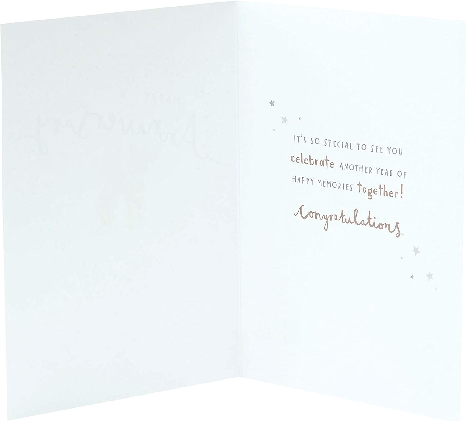 UK Greetings Wedding Anniversary Card for Him/Her/Friend - Teddy Design, White, 140 mm x 195 mm - Image 3