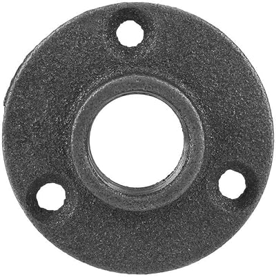 Hyuduo 10pcs Black Malleable Iron Pipe Flange BSP Threaded DN20 3/4 Inch