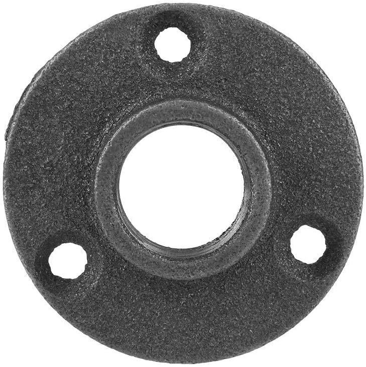 Hyuduo 10pcs Black Malleable Iron Pipe Flange BSP Threaded DN20 3/4 Inch