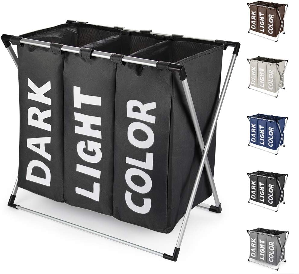 Weiao Cesta para Ropa Sucia Plegable de 3 Compartimentos Cestos para la