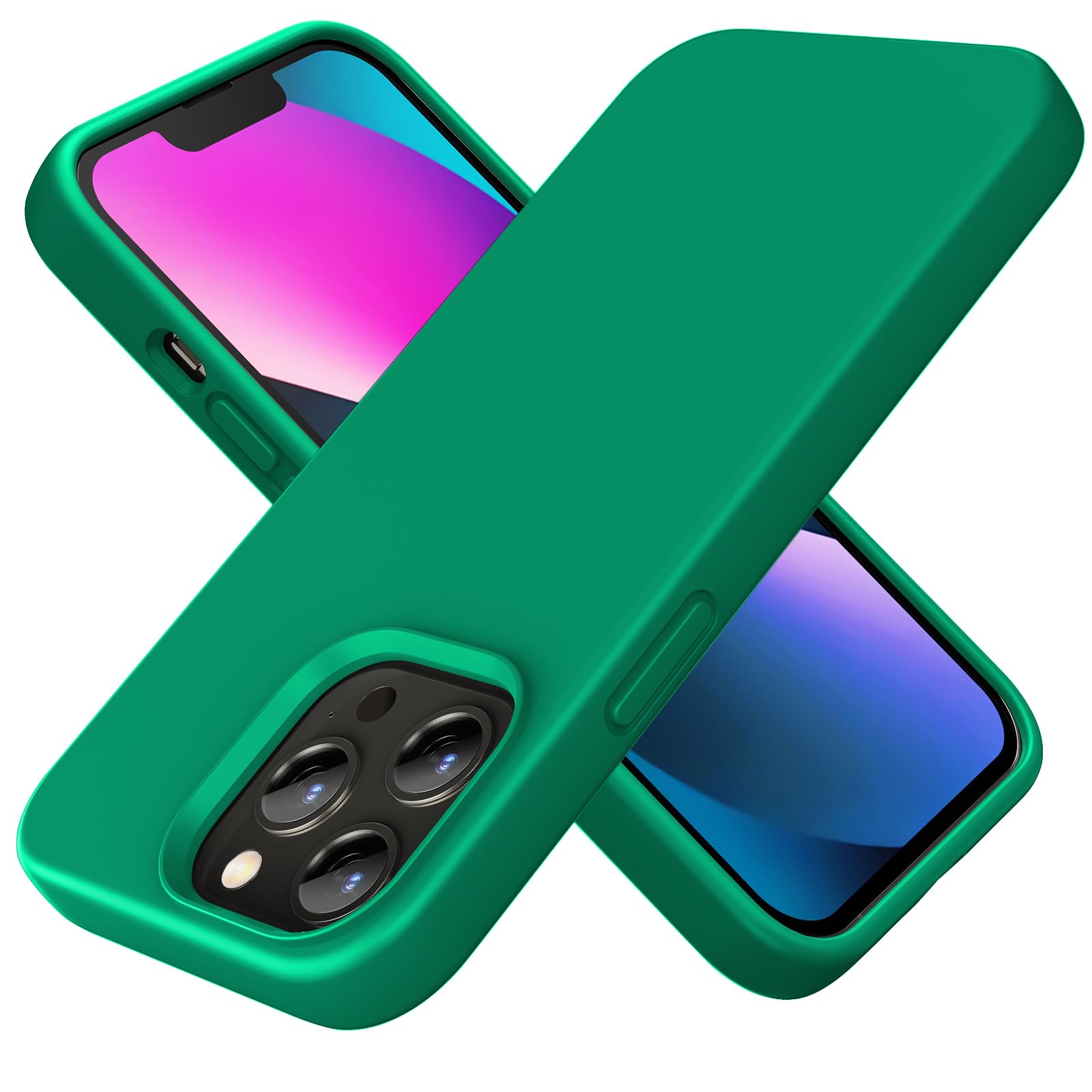TIIXXE Silicone Case Compatible with iPhone 13 PRO Case Soft Ultra Slim Protective Shockproof Liquid Silicone Phone Case,Anti-Scratch Microfiber Lining, 6.1" verdant — image 1