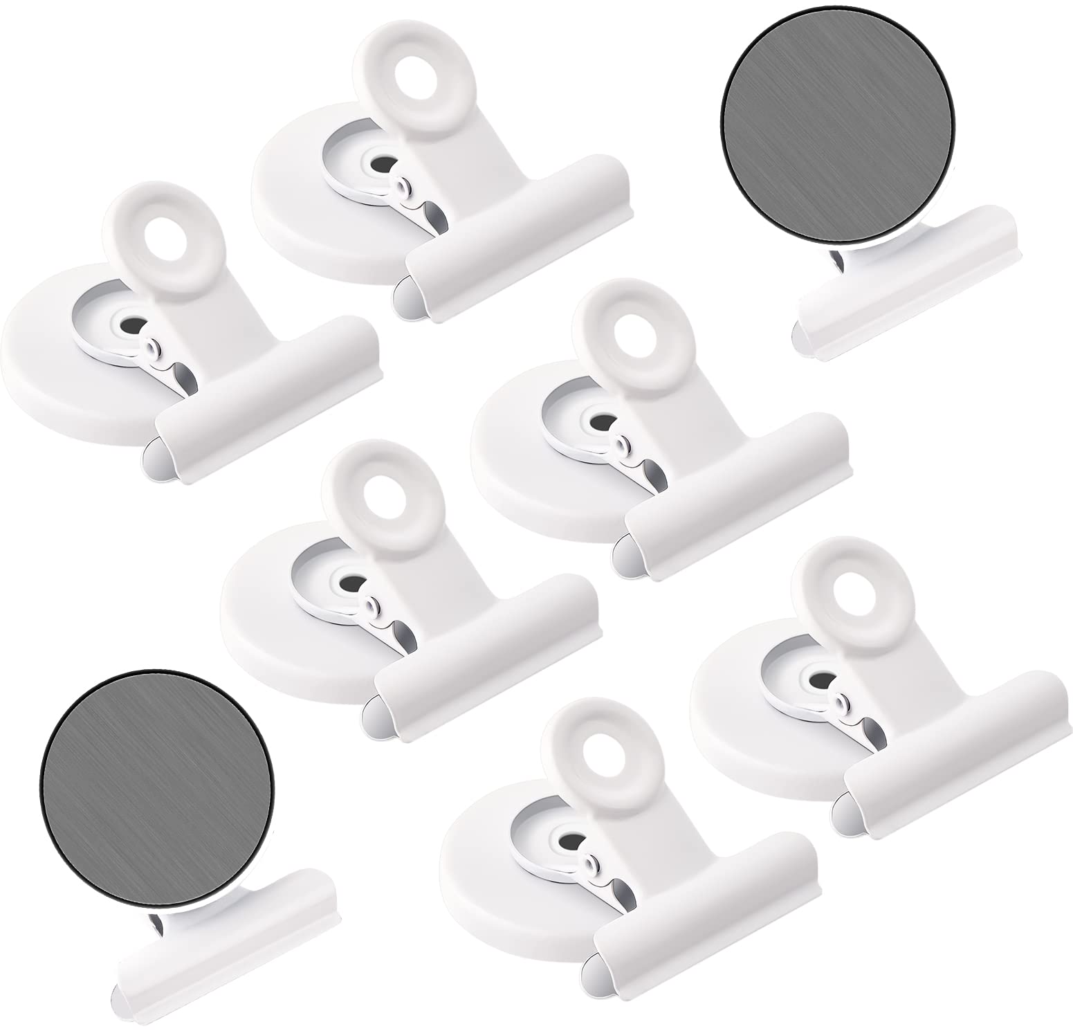 Artcut 8 Pack Magnetic Clips, Scratch-Resistant Fridge Magnets, White Whiteboard Magnets, Magnets for Whiteboard, Strong Magnets, Notice Board Magnets Perfect for Kitchen, Home, Office, School — image 1