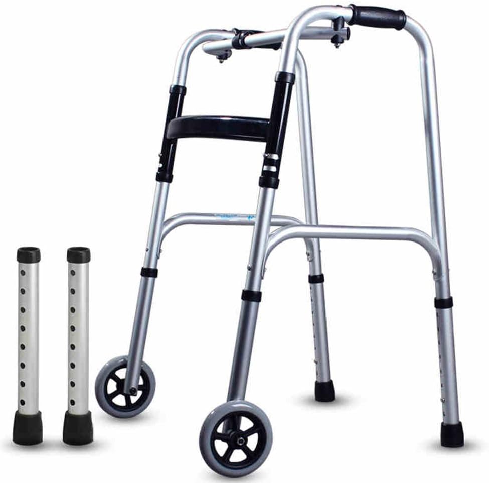 HAIZHEN handrail Armrest Folding Crutches Shower Stool Elderly Walker Walker Elderly Trolley for Bathroom (Color : C(With seat))