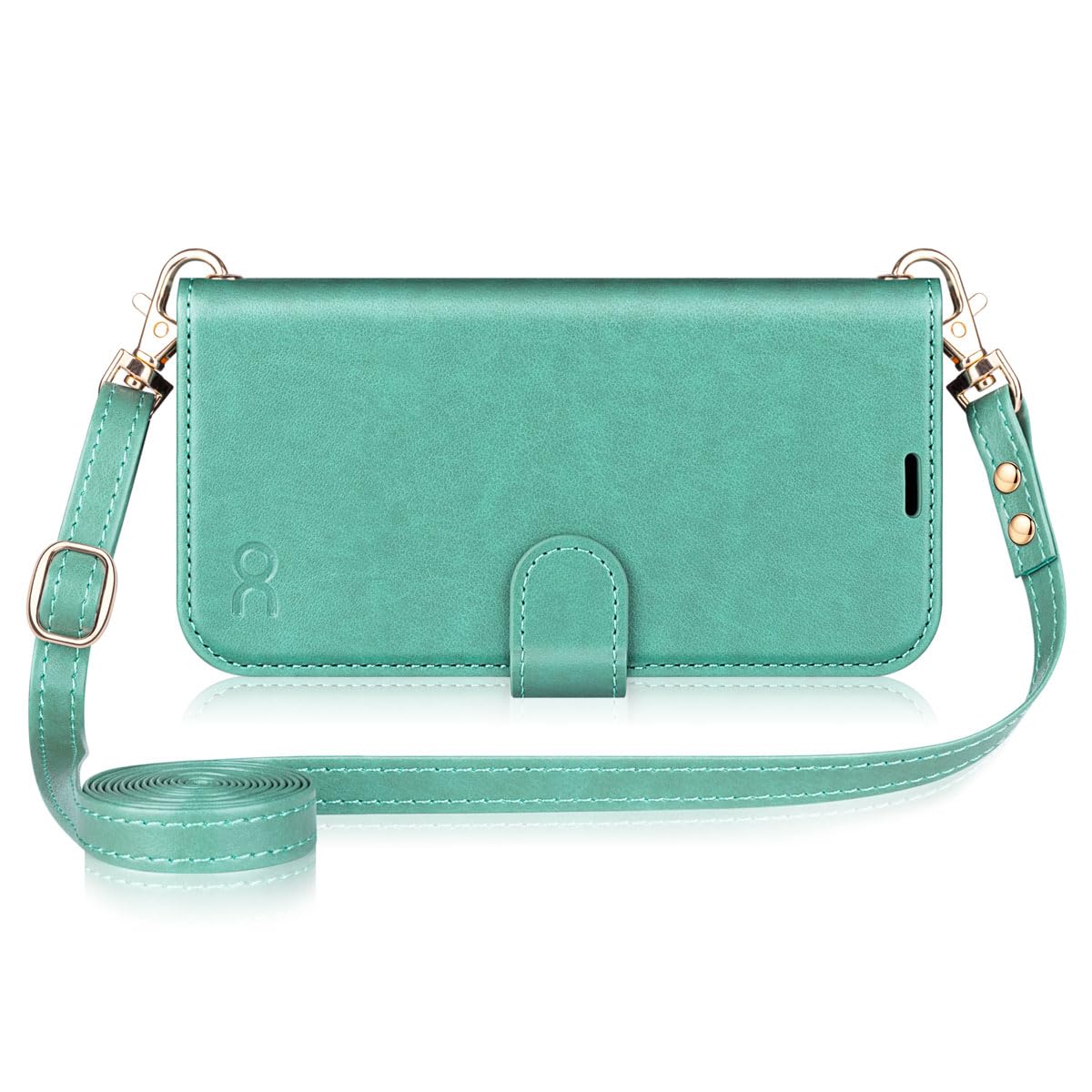 OCASE for iPhone 16 Pro Max Case with Strap, Adjustable and Detachable Crossbody Lanyard PU Leather Wallet Case with RFID Blocking, Card Holders, Kickstand, Shockproof Flip Cover, Green