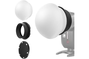 NEEWER Flash Silicone Diffuser with Honeycomb Grid & Magnetic Adapter Ring, Flash Light Modifier Shaper Softbox Compatible wi