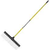 THE GROUNDSKEEPER II Rake 55-inch Lightweight Fiberglass Handle, 21-inch Head, Durable Steel Tines for Gardening, De-Thatching or Professional Landscaping