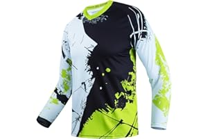 HOTLION Men's Mountain Bike Jersey Long Sleeve MTB Off-Road Motocross Jersey Quick Dry Downhill&Motocross Shirts