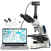 SWIFT SW400 Trinocular Microscope with C‑Mount 25MP Microscope Camera,40X-2500X,Infinity Optical,Research-Grade for Adults