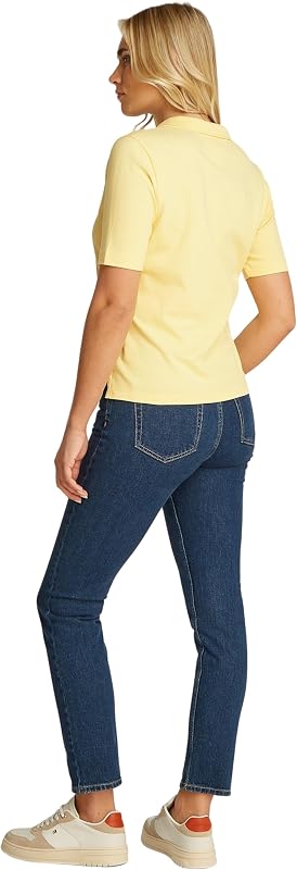 Polo Manches Courtes Femme 1985 Pique Regular Fit, Jaune (Citronella), S — photo 2 sur 6