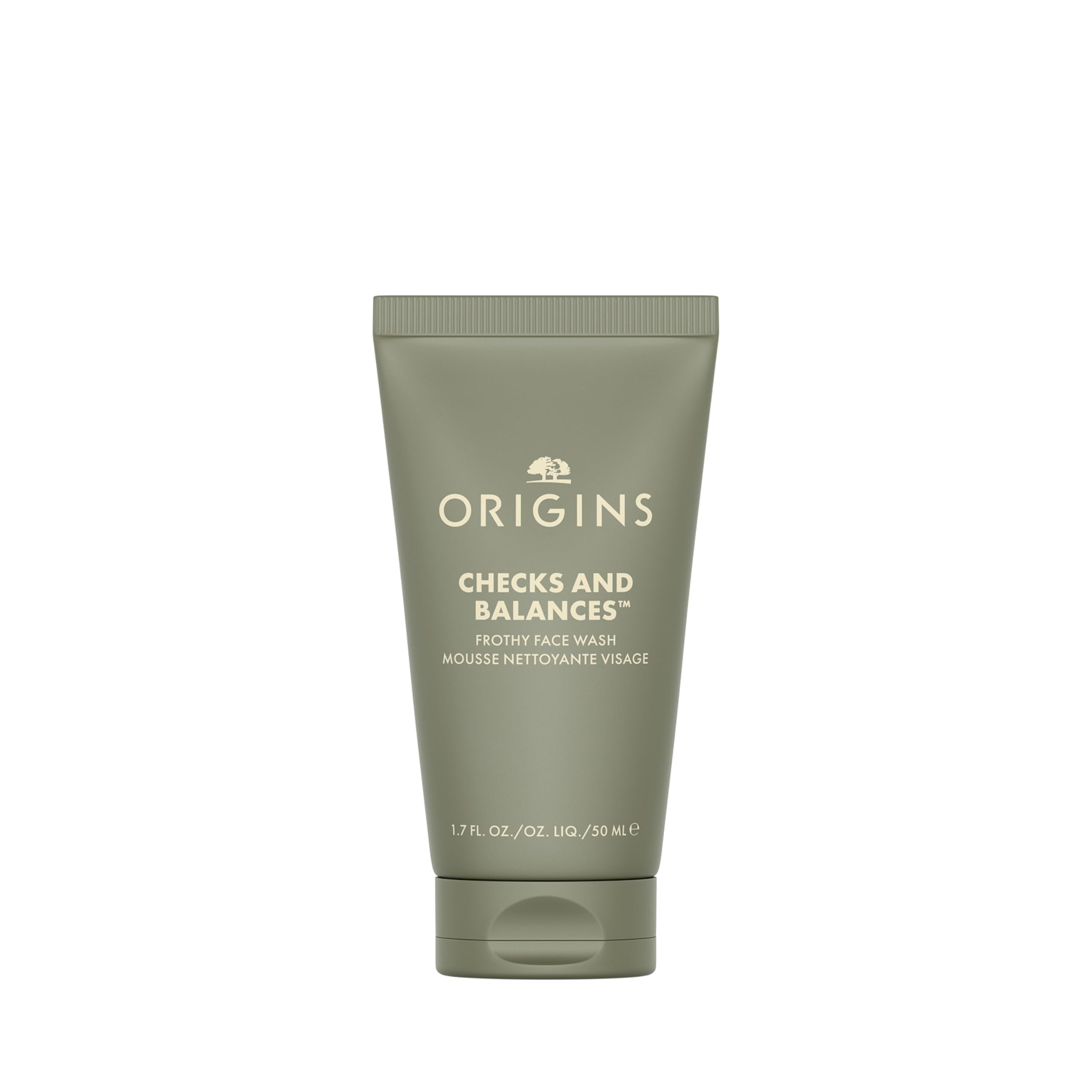 Origins Checks and Balances Frothy Face Wash | Gentle Face Cleanser for All Skin Types | With Mint, Wheat Protein and Tourmaline, 50ml