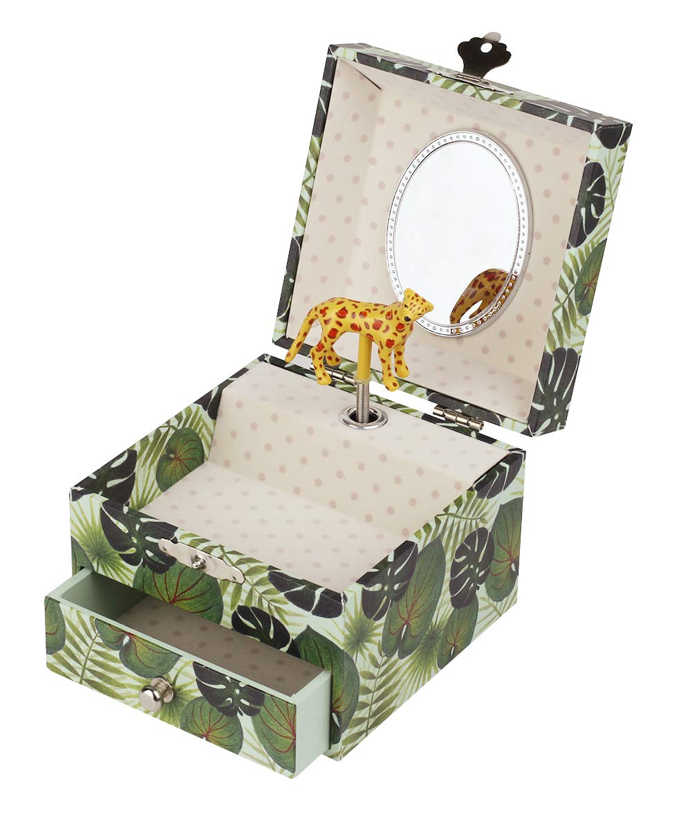 Trousselier Savannah Musical Jewellery and Treasure Box - Ideal Gift for Children - Chaikovsky Sleeping Beauty Music - Green, S20924