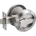 PATIKIL Round Recessed Door Lock, Stainless Steel 304 Hidden Recessed Cup Door Handle, Furniture Pulls Latch Knob for Privacy Pocket Door, Silver