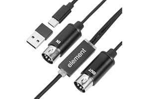 ACDOGEER USB/Type-C to MIDI Interface MIDI Cable Adapter with Input & Output Connecting with Keyboard/Synthesizer for Editing & Recording Track Work with Windows/Mac OS/Android for Studio Type-C/USB MIDI Cable