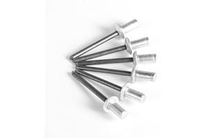 HZQX-ROP 100pcs 3/16" x 1/2" Closed End Aluminum Blind Rivets with Steel Mandrel, 4.8 x 12mm Pop Rivets