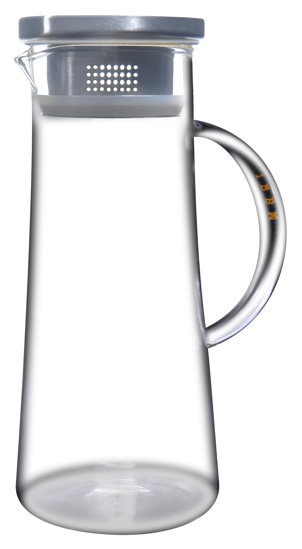 50 Oz Large Heat Resistant Glass Beverage Pitcher with Stainless Steel