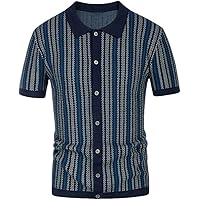 トップス vintage wool knit polo cardigan t shirt PJ PAUL JONES Retro Knitted Polo Shirt for Men 1950s Italian