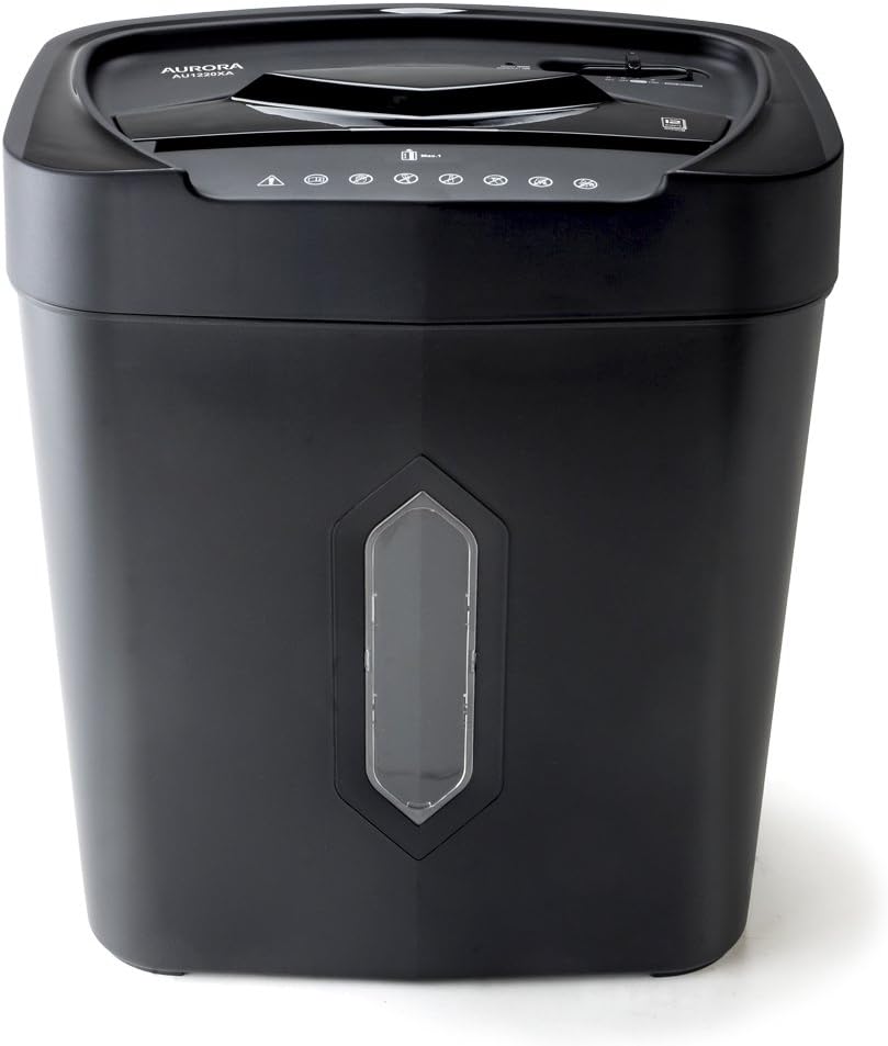 Aurora AU1220XA 12 Sheet Crosscut Paper and Credit Card Shredder with 5.2 gal Wastebasket: Electronics