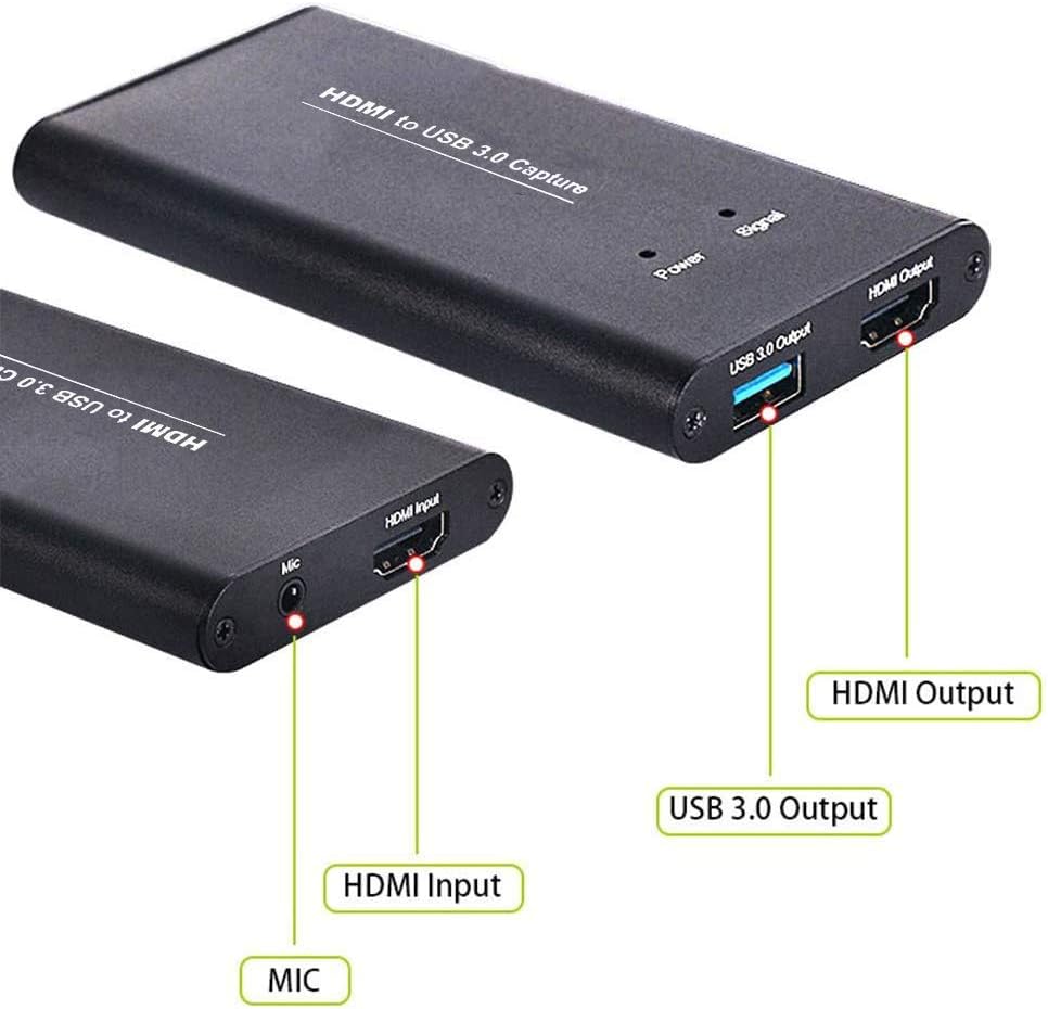 KuWFi Capture Card for Streaming Recording USB3.0 HDMI Game Video Capture Card Convert,1080P 60FPS/2K 30FPS Video Game Capture for Streaming Works for PS5/PS4/Switch/Camera/PC/OBS/DSLR//Xbox - Image 3