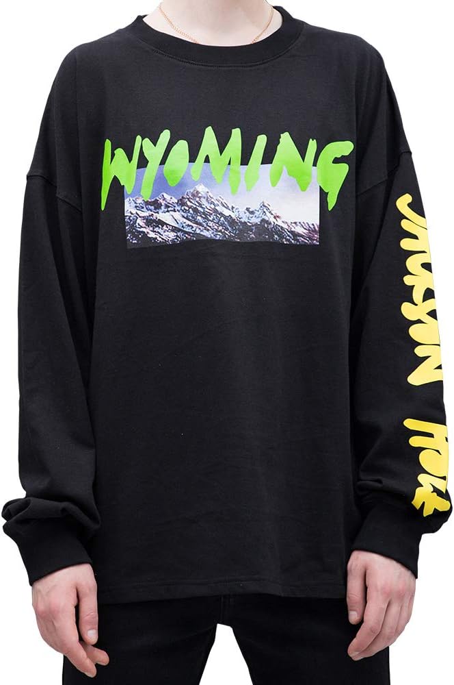 NAGRI Kanye Wyoming Long Sleeve T Shirt Wyoming Listening Party Crewneck Sweatshirt Orange Black