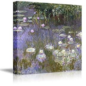 Water Lilies by Claude Monet - Canvas Print Wall Art Famous Painting Reproduction - 12" x 12"