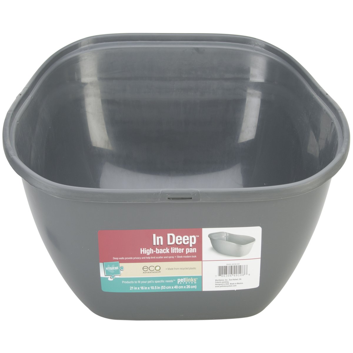 Petlinks In Deep HighBack Litter Pan Litter Boxes Pet Supplies