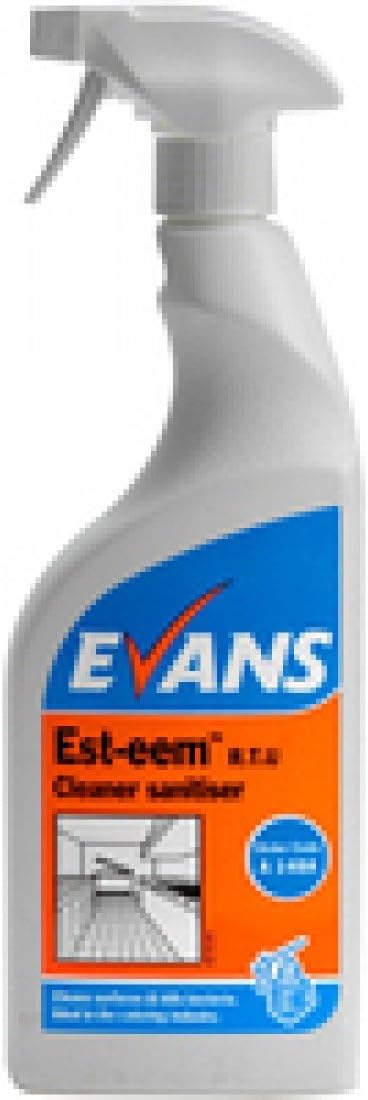 Evans Vanodine Est-Eem Unperfumed Cleaner and Sanitizer 750Ml Trigger Spray
