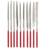 YAKAMOZ Diamond Needle File Set,10Pcs Multi Shape Polishing Tools 2x100mm | Mini Model Files Includes Round, Triangular, Square, Flat Shape, Hardened Alloy Steel, for Glass Wood Stone Jewelry Carving