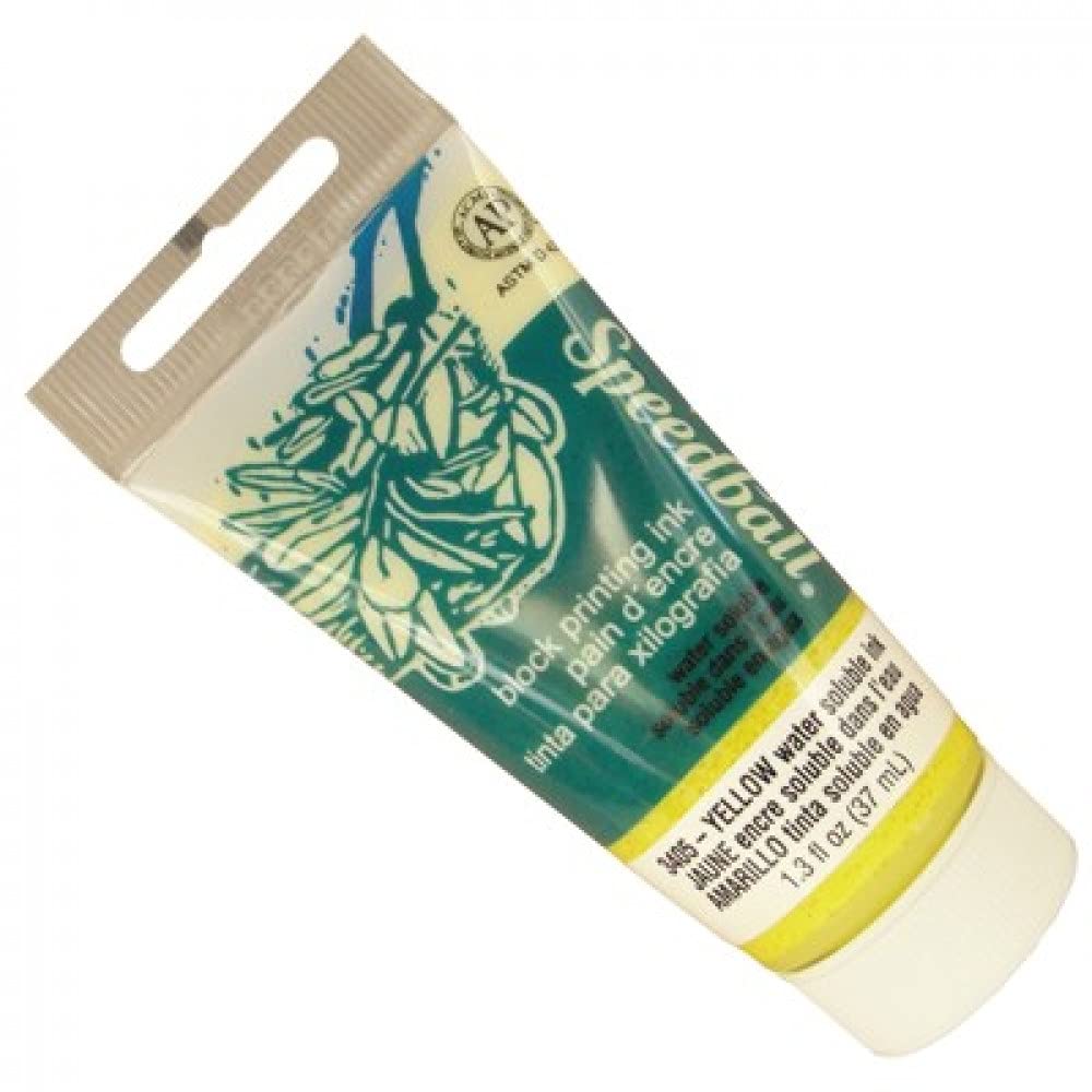 Speedball 37ml 1.25oz Water-Soluble Block Ink Yellow, For Block Printing, Lino Printing, Screen Printing, For Artists Kit — image 1