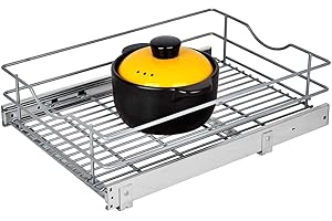 LOVKIT 1 Tier Pull Out Cabinet Organizer,(11½"W x 20" D) Soft Close Slide Out Drawer For Kitchen Base Cabinet, Pull Out Shelf