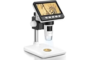 Digital Coin Microscope 1000X, 4.3" LCD Coin Magnifier with Screen for Error Coins, 1080P USB Microscope with 8 Adjustable LED Lights, Photo & Video, Built-in Storage, Compatible with Windows/MacOS