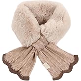 CaySep Women Winter Fur Colla Scarf-Cassic Solid Color Warm Neck Shrug Soft Fluffy Plush Scarf