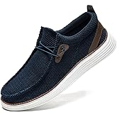 XKOWUO Men's Loafers Shoes Slip On Boat Shoes Walking Sneakers Lightweight Casual Fashion Gym Driving Breathable Wide Shoes