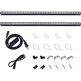 Barrina T5 Grow Lights for Indoor Plants, 2FT 20W (2 X 10W) Plant Grow Lights Indoor with Magnetic Bar, Linkable Plant Growing Lamps with Black Cover, Plug and Play, 5000K, 2 Packs