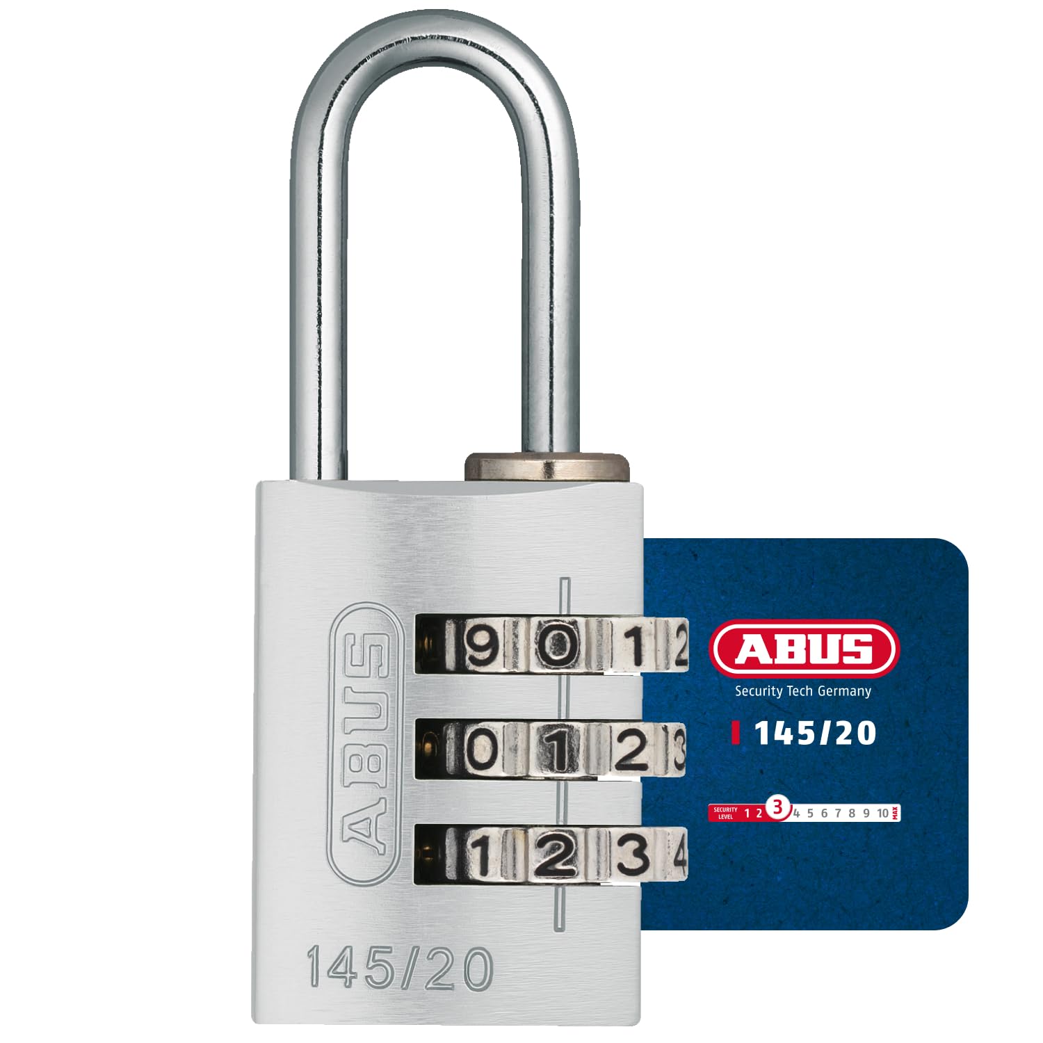 Padlock combination aluminum 20mm silver