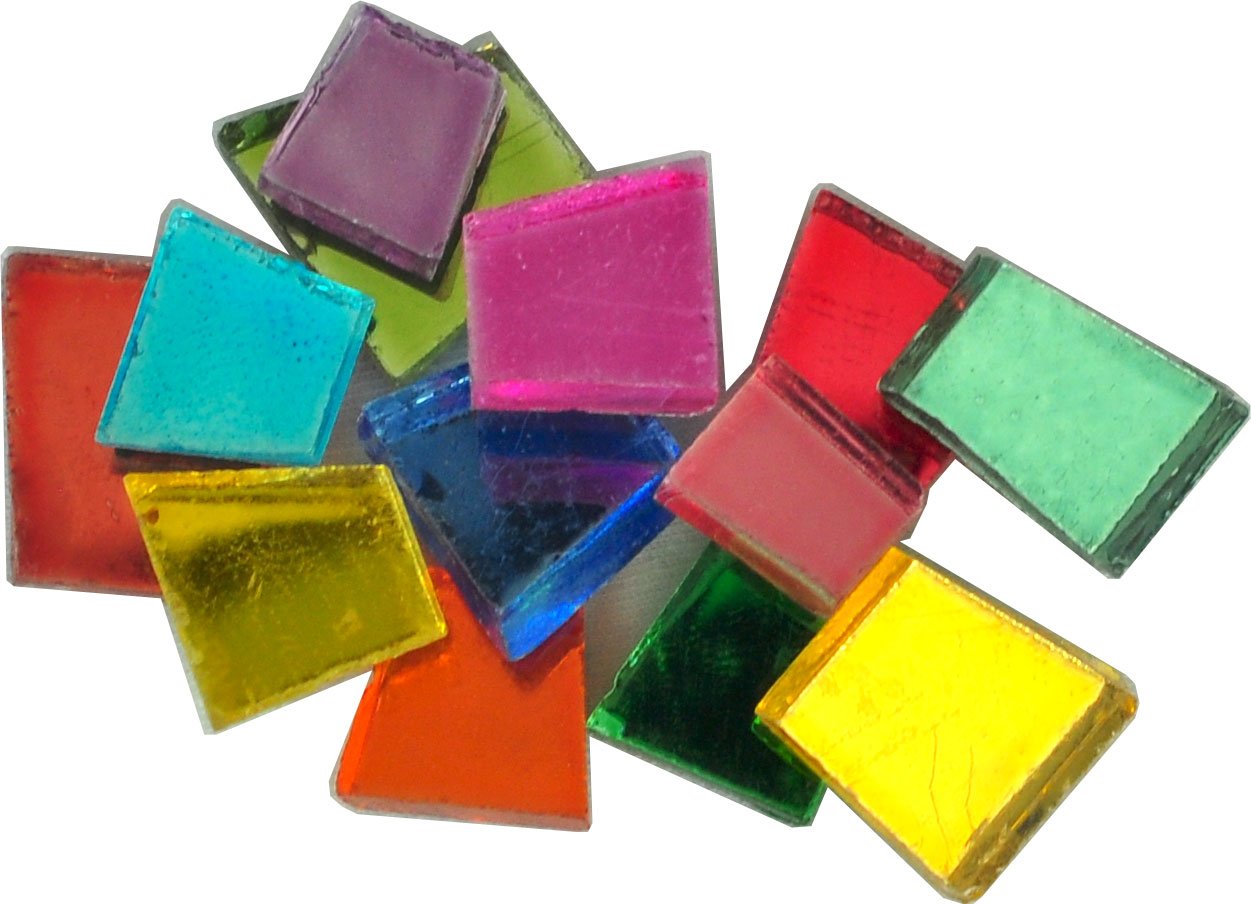Mosaic Mercantile Crafter's Cut Mosaic Tiles .5lb-Assorted Mirrors, 1/2-Pound