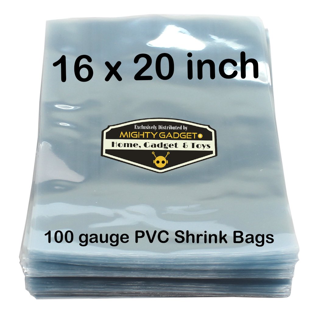 50 Pack 16 x 20 inch PVC Shrink Wrap Bags by Mighty Gadget
