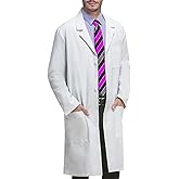 VOGRYE Professional Lab Coat for Men Women Long Sleeve, White, Unisex
