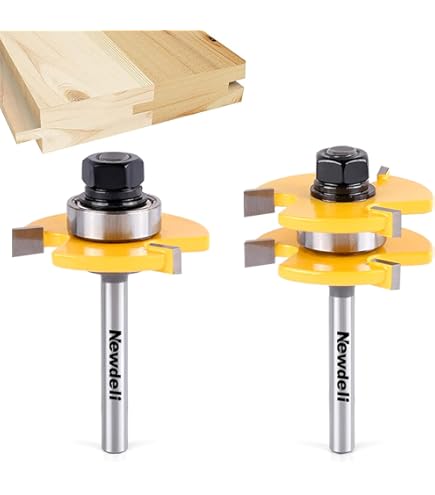 Yonico Edge Banding Tongue and Groove Router Bits Set 2 Bit