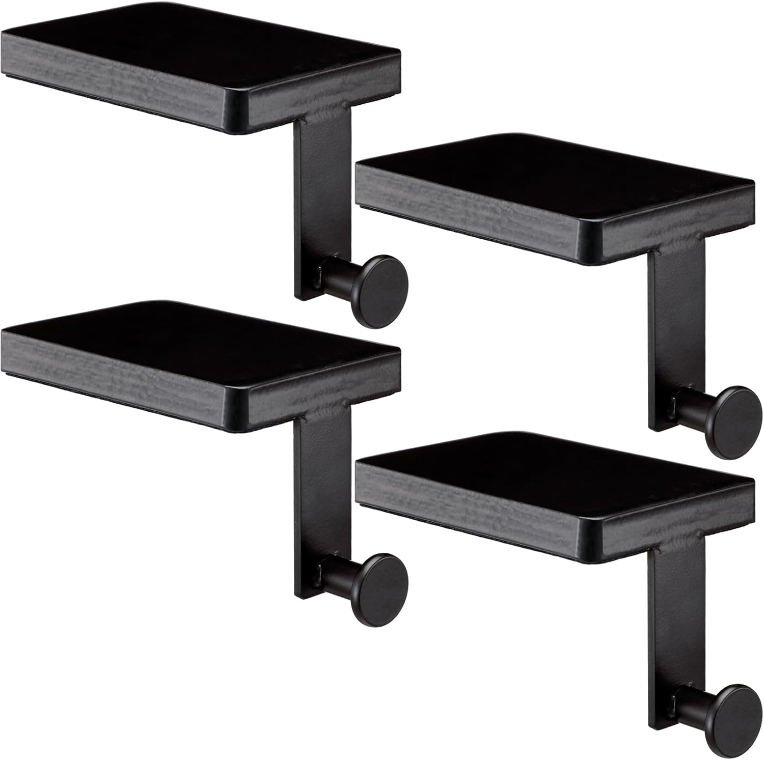 Stockings & Holders - Landhoow 6 Pcs Christmas Stocking Holders Mantel Stocking Hangers Heavy Duty Xmas Stocking Hooks for Mantle Wrought Iron Stocking Holder with Protective Pad for Fireplace Home Shelf (Black)