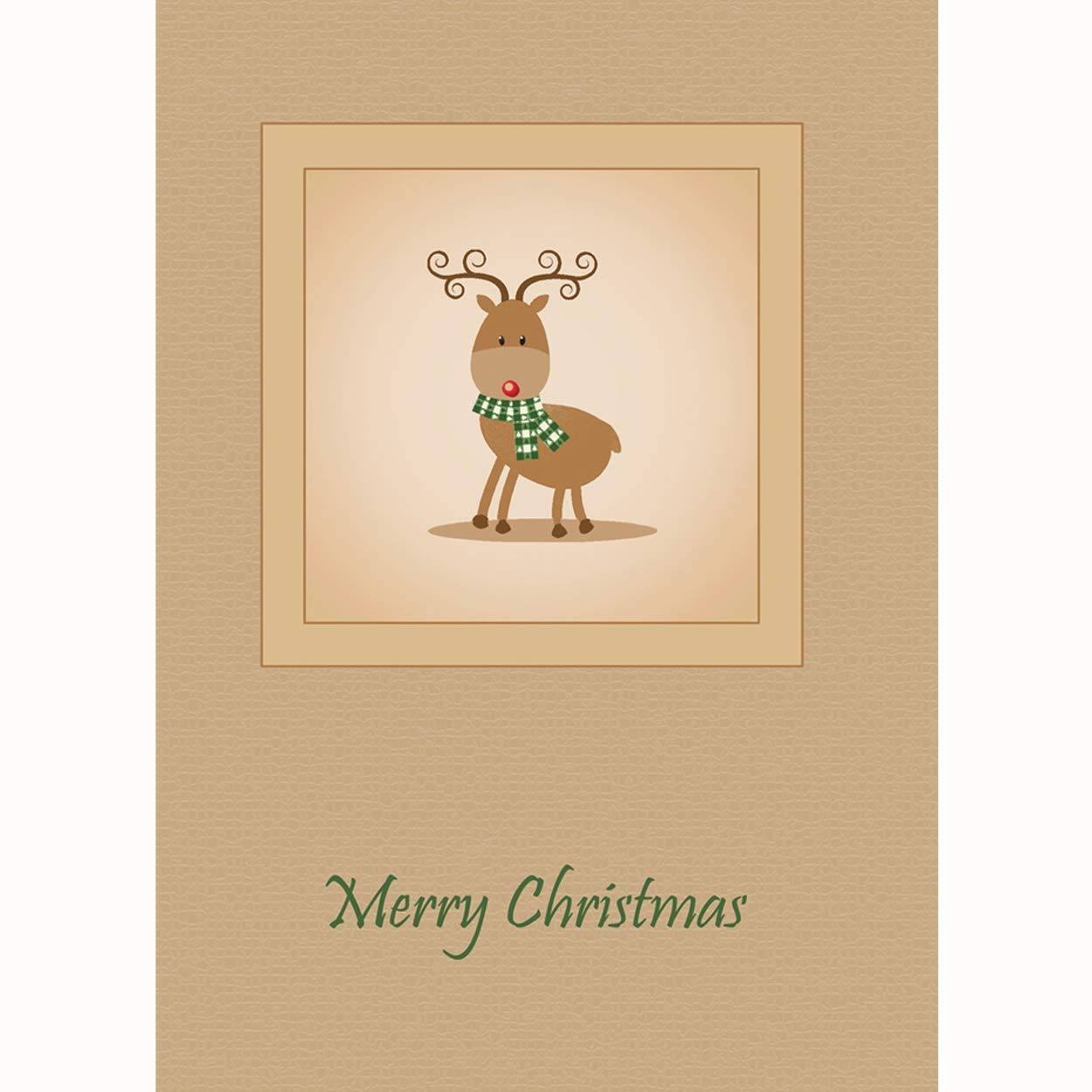 Vintage Reindeer Christmas Cards - Pack Of 10 - One design