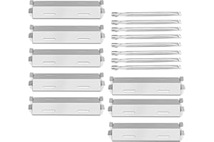 YOUFIRE Gas Burner and Heat Plate Shield Stainless Steel Grill Replacement Parts for Members Mark GR2039201-MM-00; Bakers and Chefs ST1017-012939; Outdoor Gourmet GD430, Set of 8 Pack Heat Tent & Burner Tube