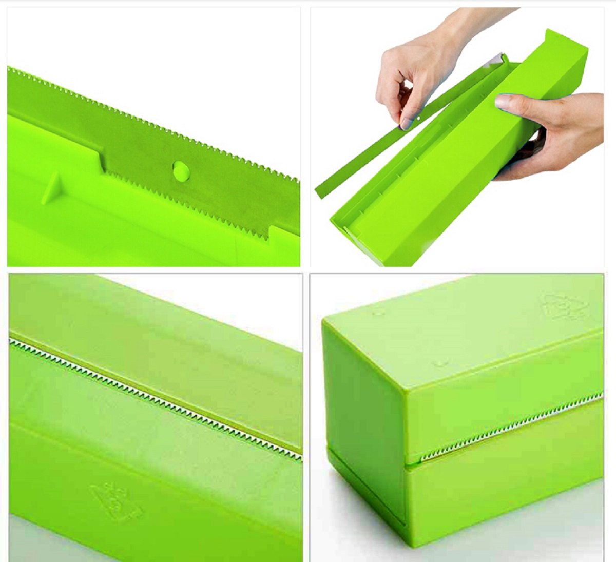Food Wrap Dispenser, ixaer Wrap Cutter, Kitchen Tool Foil Cling Film Wrap Dispenser Plastic Sharp Cutter Storage Holder