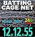 12 x 12 x 55 Baseball Batting Cage - #42 Heavy Duty Net [Net World] 24hr Ship