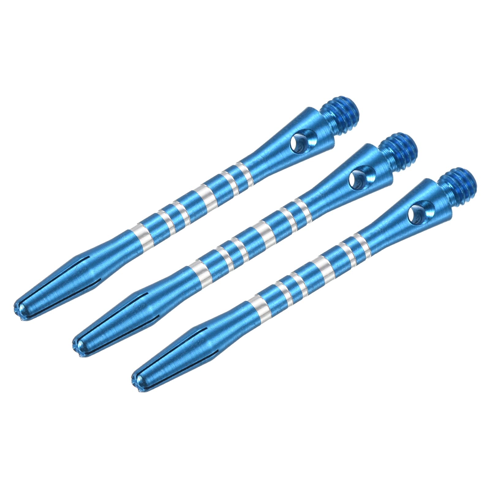 PATIKIL 45mm Aluminum Dart Shafts, Medium 2BA Thread Dart Stems Dart Accessories Throwing Fitting for Steel Tip - 3 Pack (Silver Tone, Blue)