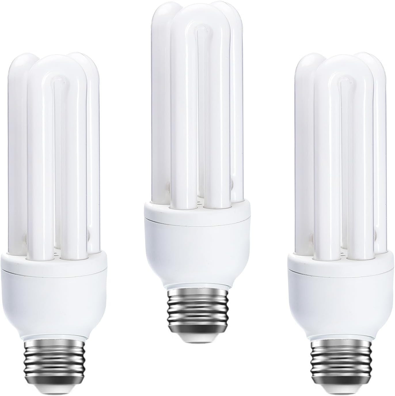 3 Pack Energy Saving 11W, 11W=60W E27 ES CFL Light Bulbs, Edison Screw CFL Light Bulbs, Compact Fluorescent Light Bulb, Daylight 6400K
