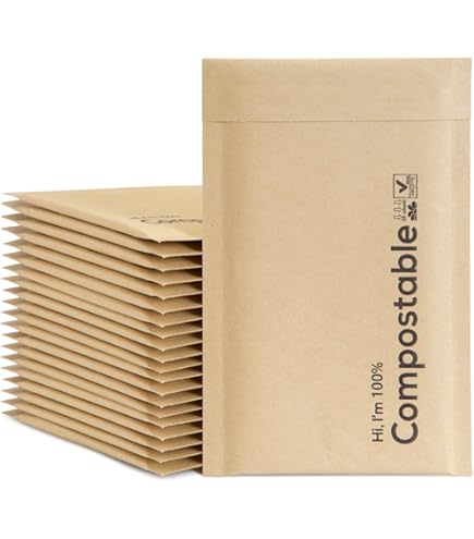 Amazon.com: 8.5x12 100% Biodegradable Brown Kraft Bubble Mailers