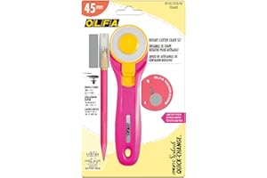 OLFA Rotary Cutter Craft Set - 45mm RTY-2C/AK-5/TK-4/PIK Combo Pack Quick-Change with Art and Touch Knife, Pink