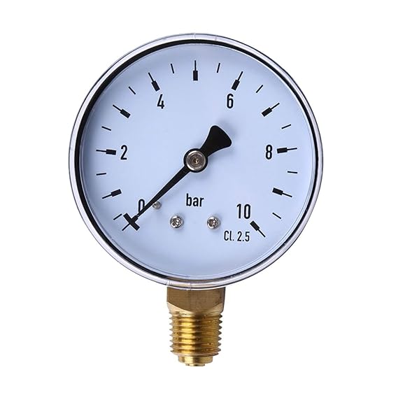 Lorenlli 1/4 Zoll NPT Side Mount 10 Bar Metall Wasser Öl Kompressor Manometer Druck Messwerkzeug
