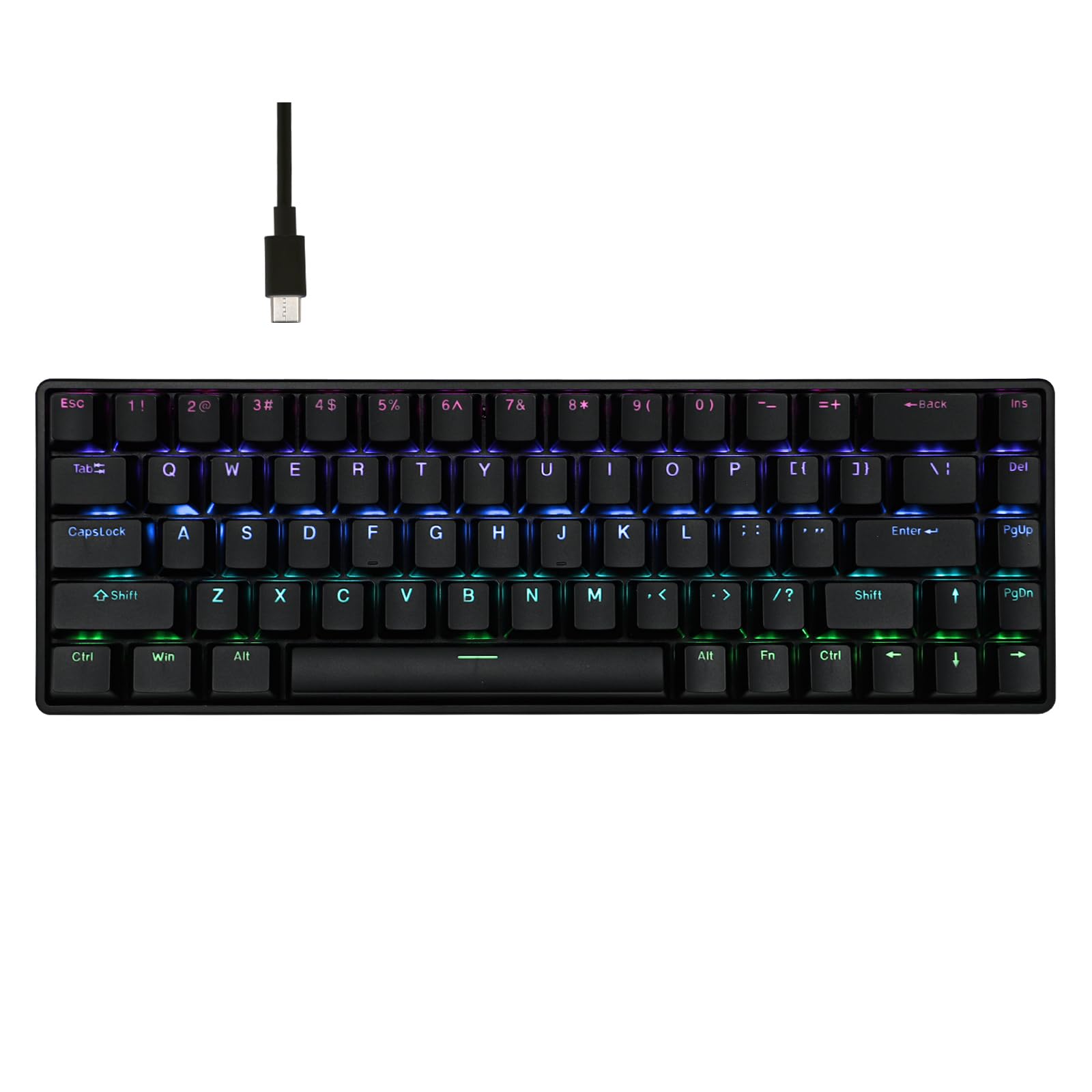 VTER Fighting68 HE Magnetic Gaming Keyboard with Adjustable Actuation, 0.08mm RT Precision, 8K Polling Rate, 68-Key Compact USB-C Wired Keyboard, Hot-Swappable, RGB Backlit (Black)